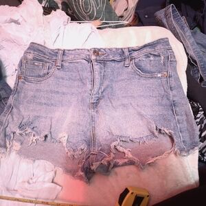 Celebrity Pink Distressed Light Wash Denim Jean Shorts